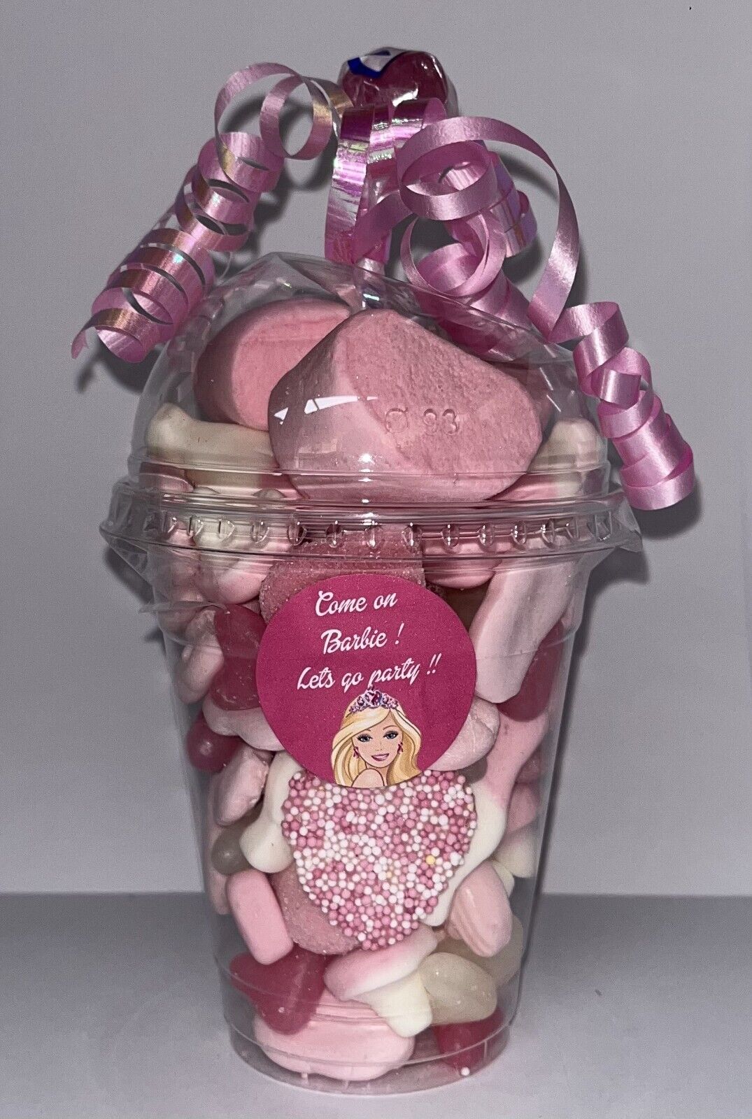 Barbie Inspired Themed Gummy Jelly Sweet Cinema Movie Night Mix Bag Kids Pink Pick n Mix Gift