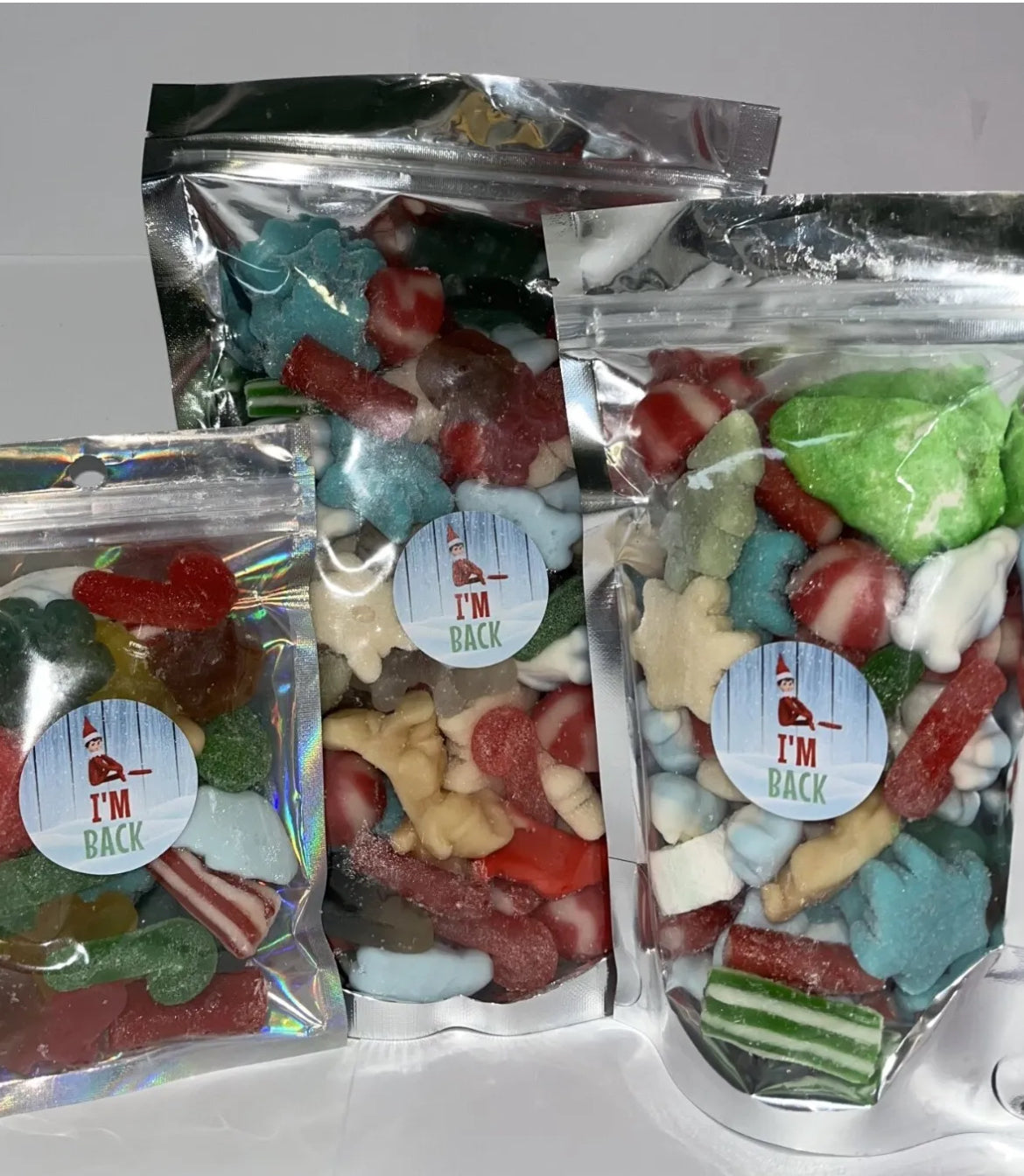 Im Back Elf Sweets  Pick N Mix Gummy Sweets Pouch Gift Hamper Sweet Present