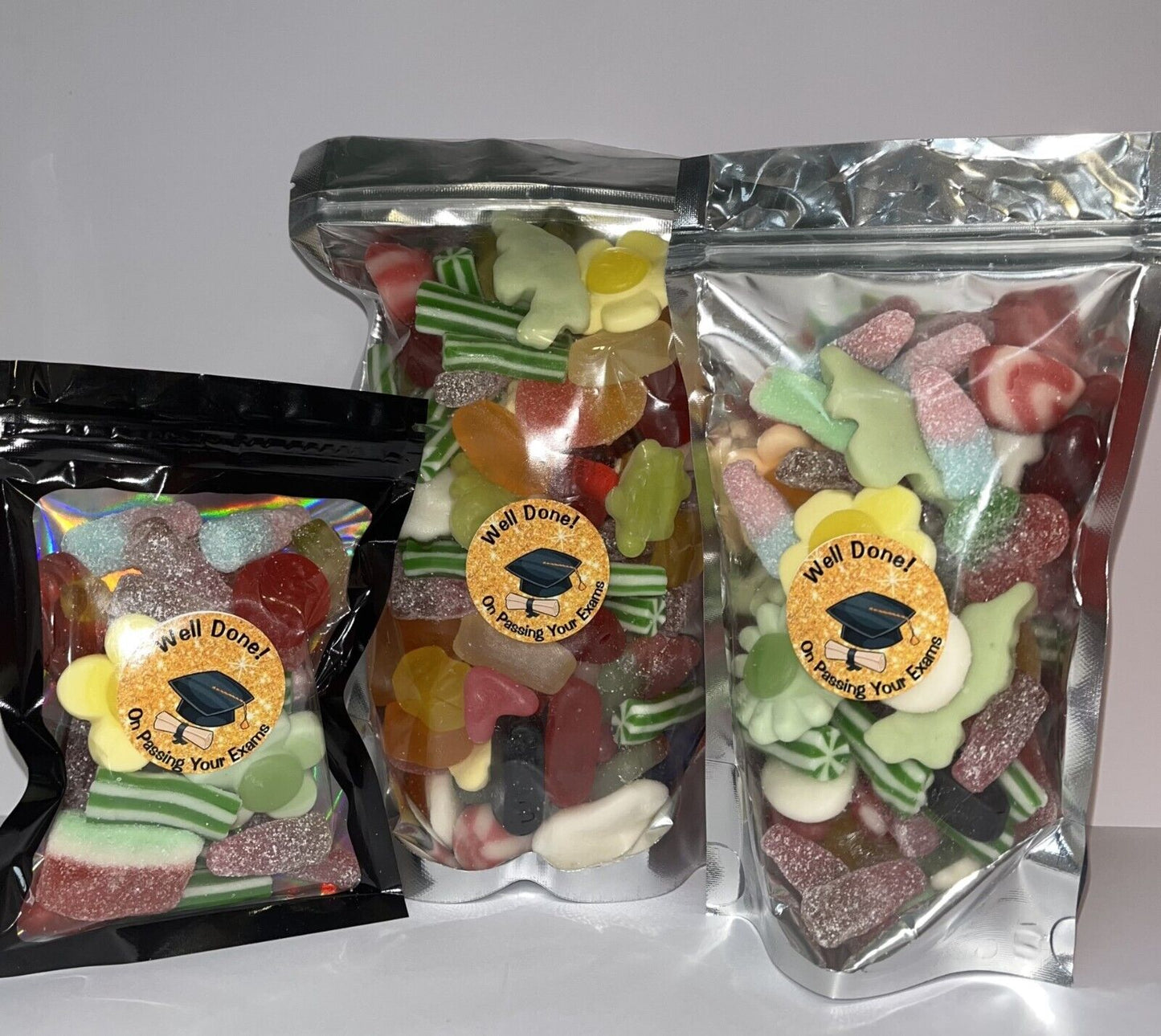 A* Student Congratulations Passing Exams Pick N Mix Gummy Sweets Pouch Gift Hamper Sweet Present