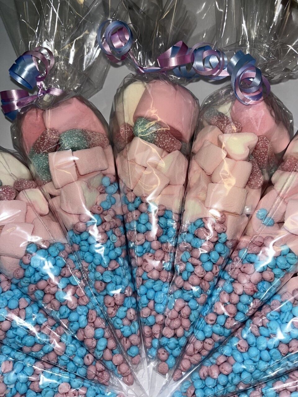 Gender Neutral Beige Cream Pre Filled Sweet Cones Party Bag Favour Baby Shower