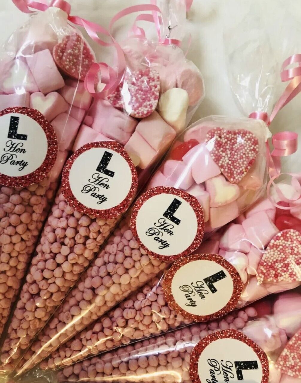 Hen Party Bride Pink Filled Sweet Chocolate Cone Favour Party Bags Gift Present