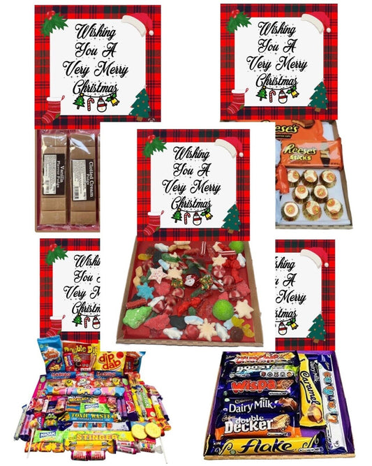 Merry Christmas Xmas Gift Pick n Mix Retro Gummy Sweets Chocolate Hamper Present