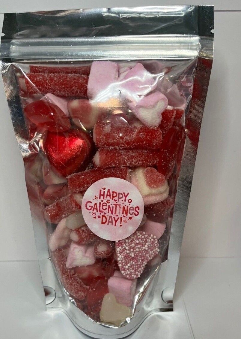 Galentines Valentines Day Filled Pick N Mix Sweet Treat Pouch Love Heart