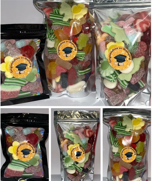 Graduation Nursery Uni Pick N Mix Gummy Sweets Pouch Gift Hamper Sweet Present