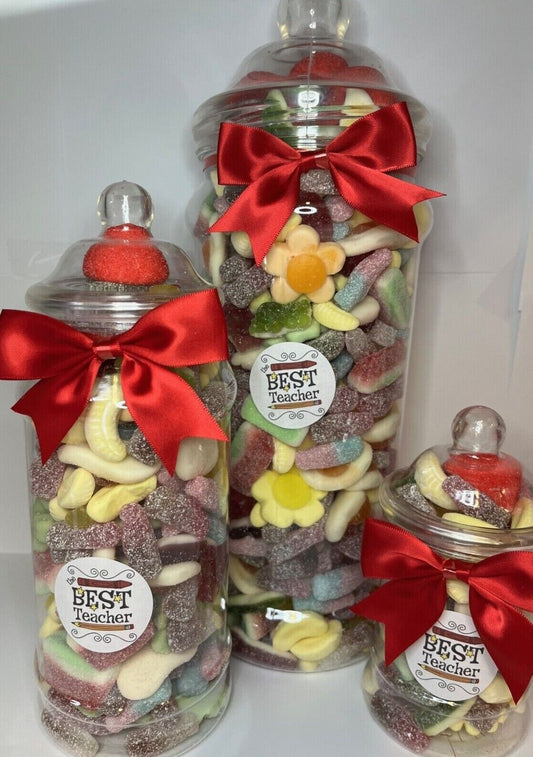 Best Teacher Filled Pick N Mix Sweet Victorian Jar Gift Personalised Present