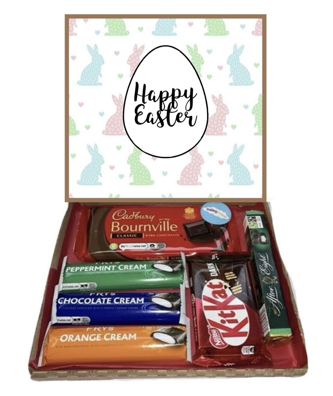 Happy Easter Bunny Chocolates Gifts Present Retro Sweet Box Hamper Fudge