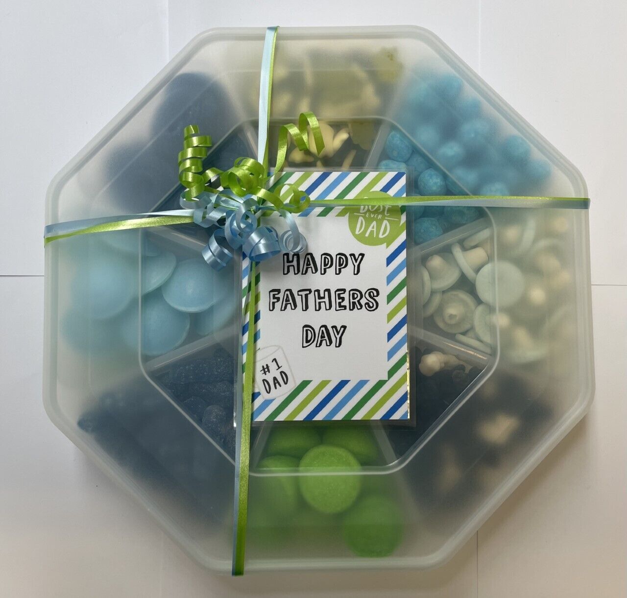 Blue Green Pick n Mix Sweets Candy Assortment Platter Gift