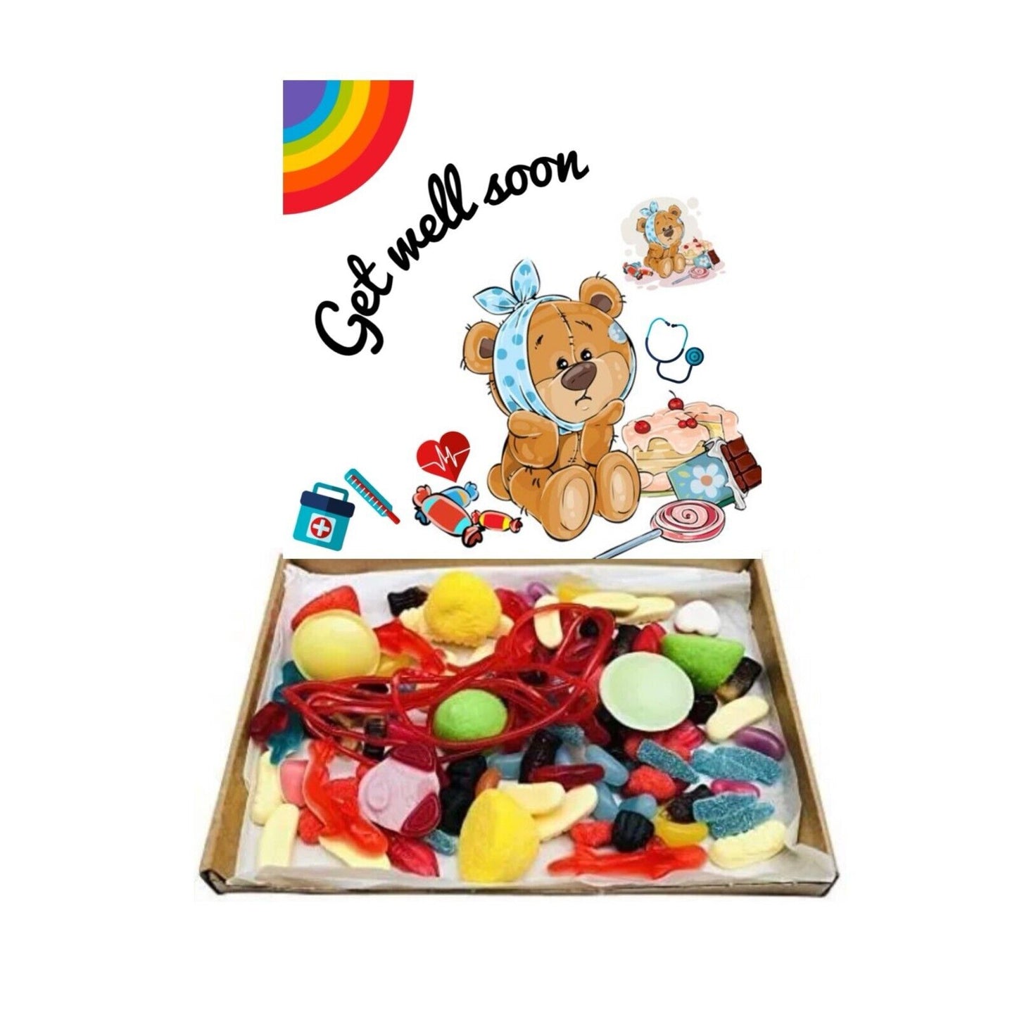 Child's Kids Get Well Soon Gift Pick n Mix Sweets Chocolate Hamper Present