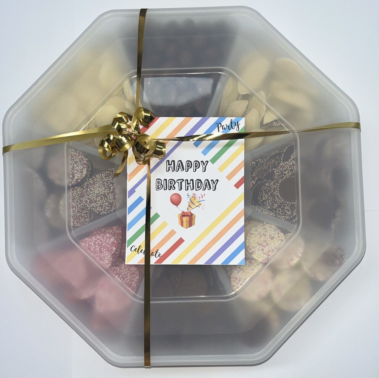 Chocolate Milk White Candy Assortment Platter Gift Present Birthday