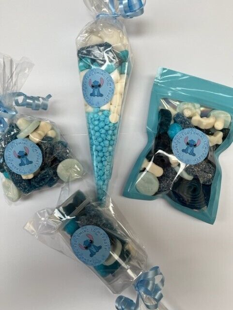 Lilo & Stitch Inspired Themed Birthday Sweet Candy Cones Sweets Party Bags Filled Push Pop