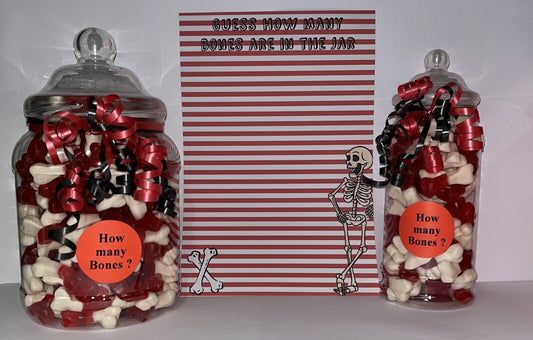 How Many Bones Halloween Party Guess How Many Sweets In Jar Game