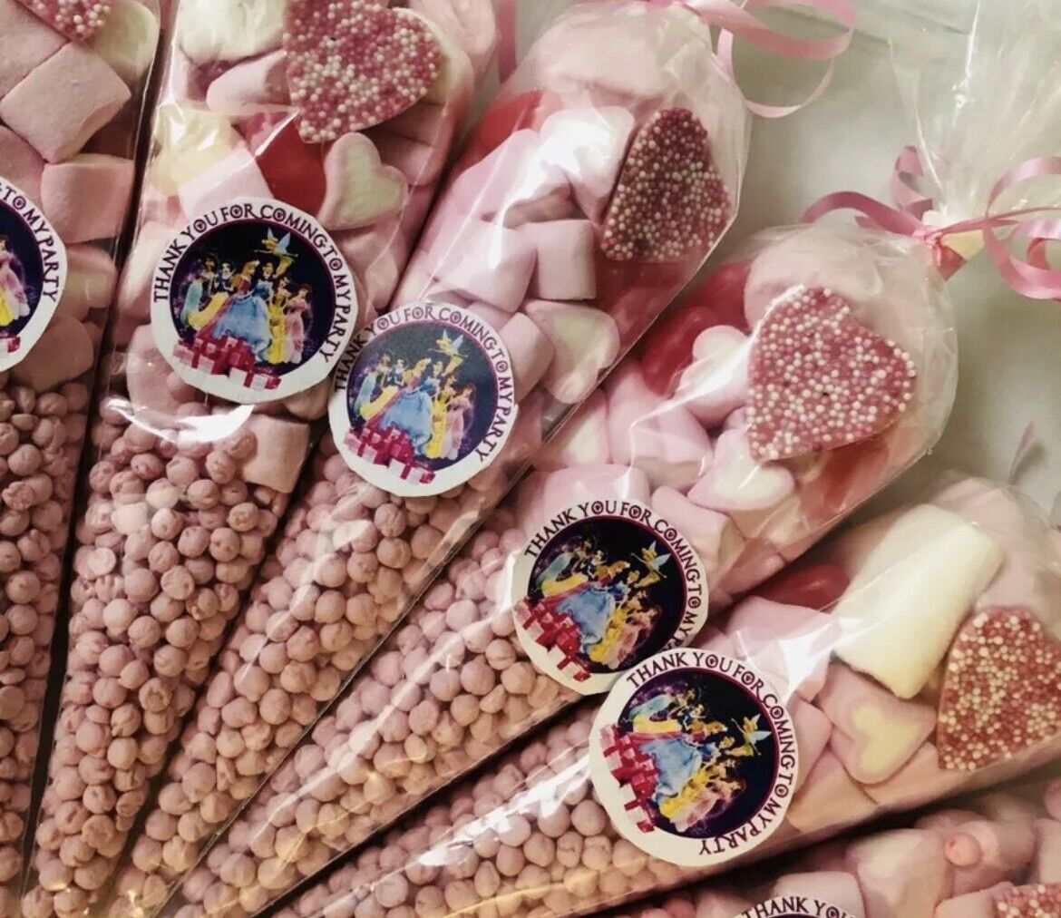 Filled Birthday Party Kids Sweet Cones Party Bags Candy Chocolate Girl Boy