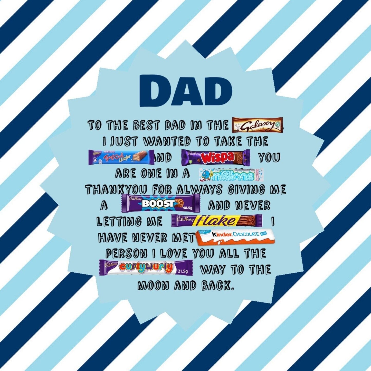 Dad Fathers Day Poem Chocolates Sweet Box Gift Hamper Present Birthday