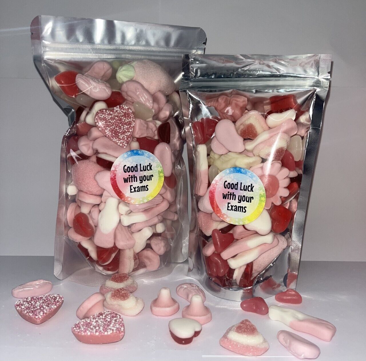 Good Luck Exams Pick N Mix Gummy Fizzy & Non Sweets Pouch Gift Hamper Present