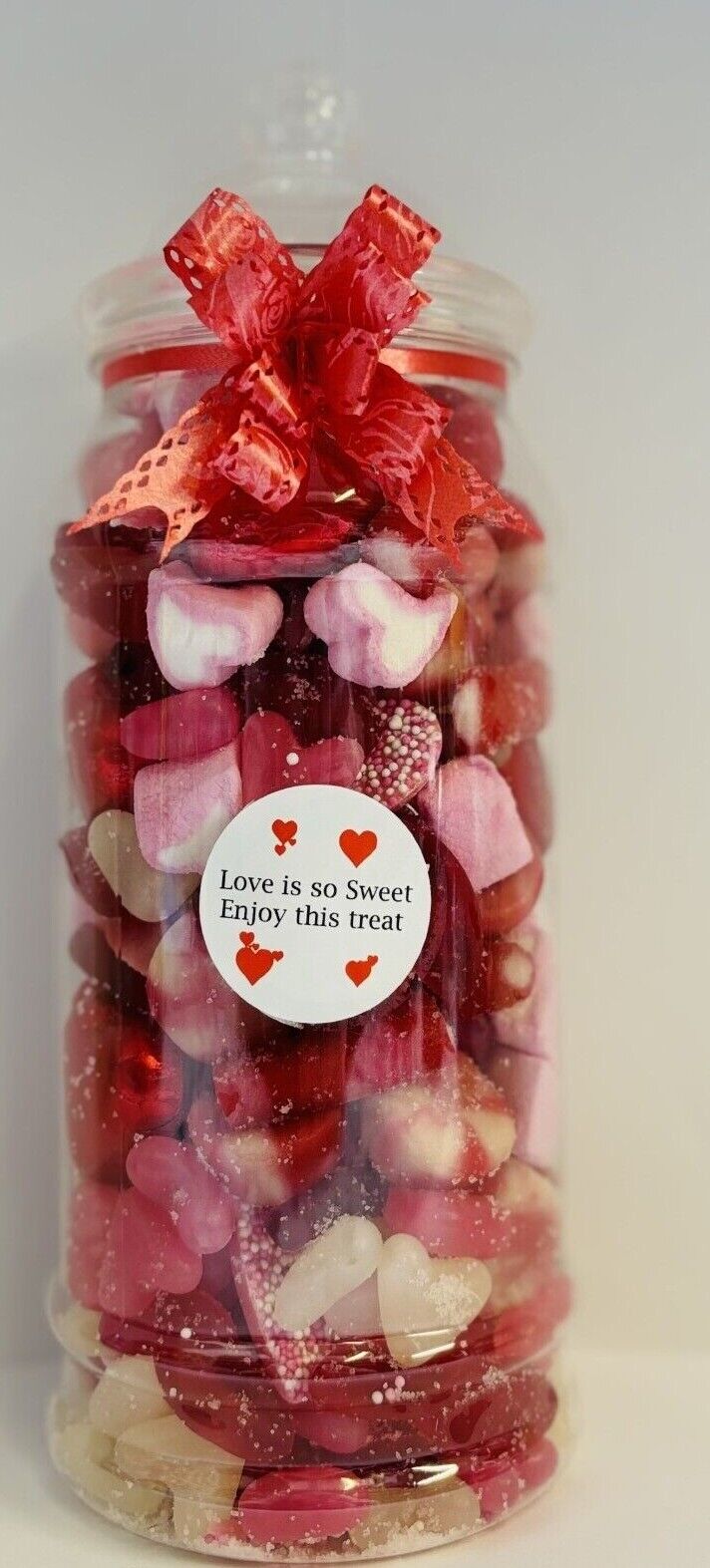 Love Is Sweet  Filled Pick N Mix Sweet Victorian Jar Gift Present Mothers Day , Easter , Birthday, Christmas, Valentines Day