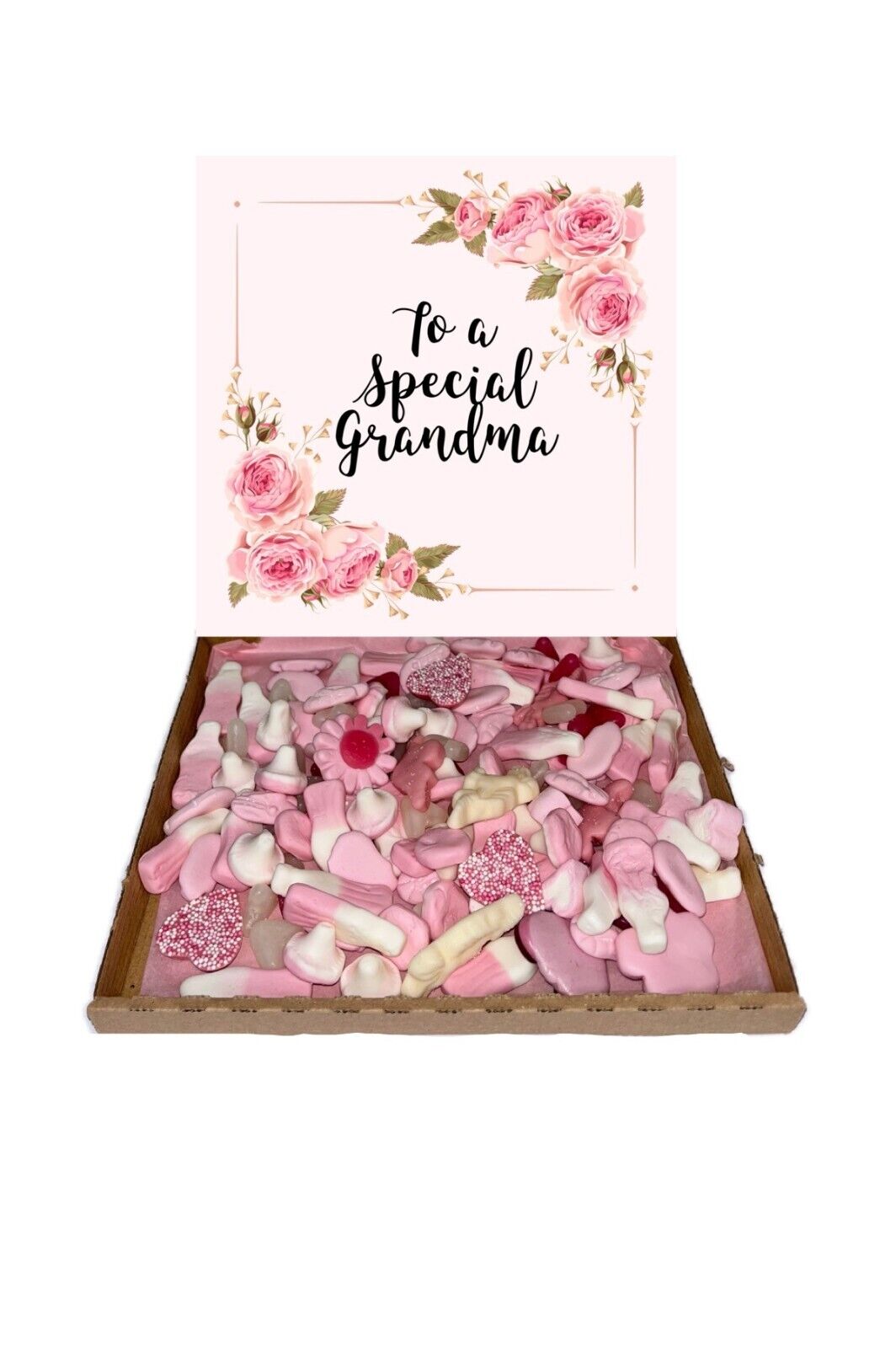 Special Grandma Pink Flowers Gift Pick n Mix Sweets Chocolate Hamper Present