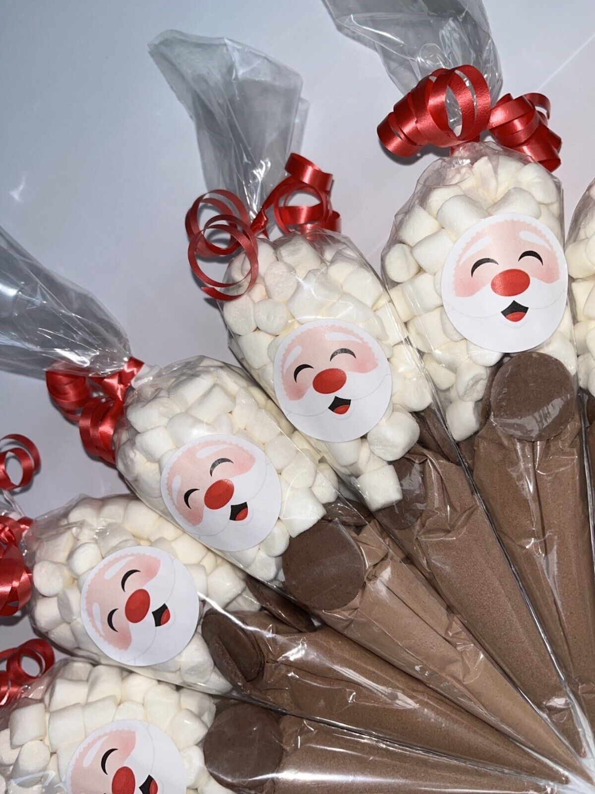 Santa Face Christmas Eve Box Fillers Hot Chocolate Choc Marshmallows Party Cones