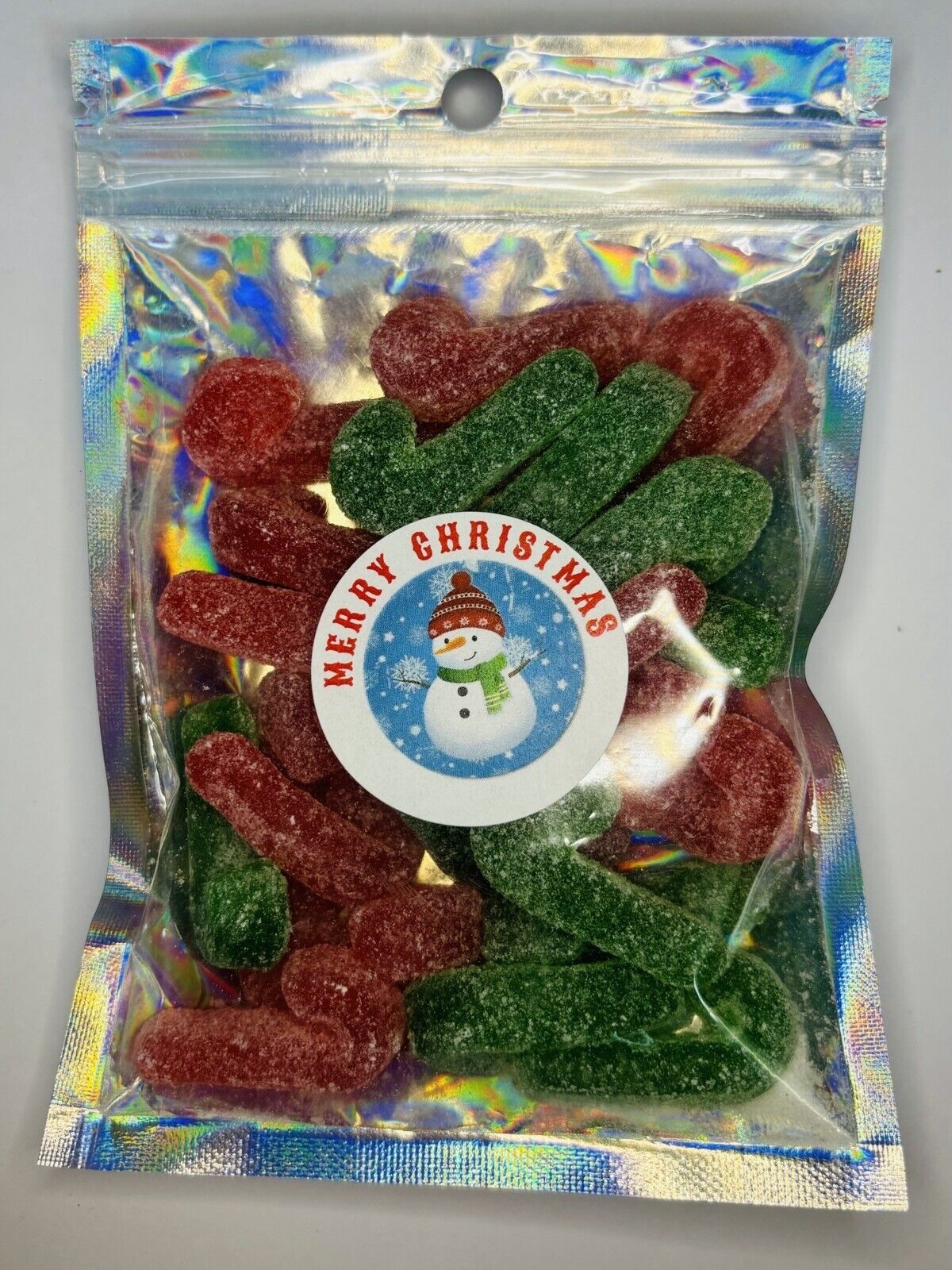 Snowman Festive Candy Cane Christmas Gummy Sweet Pick N Mix Gift Pouch