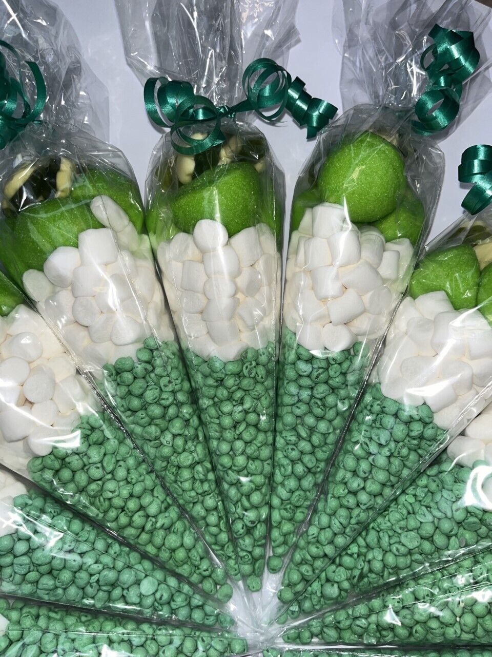 Filled Birthday Party Kids Green Sweet Cones Party Bags Candy Chocolate Girl Boy