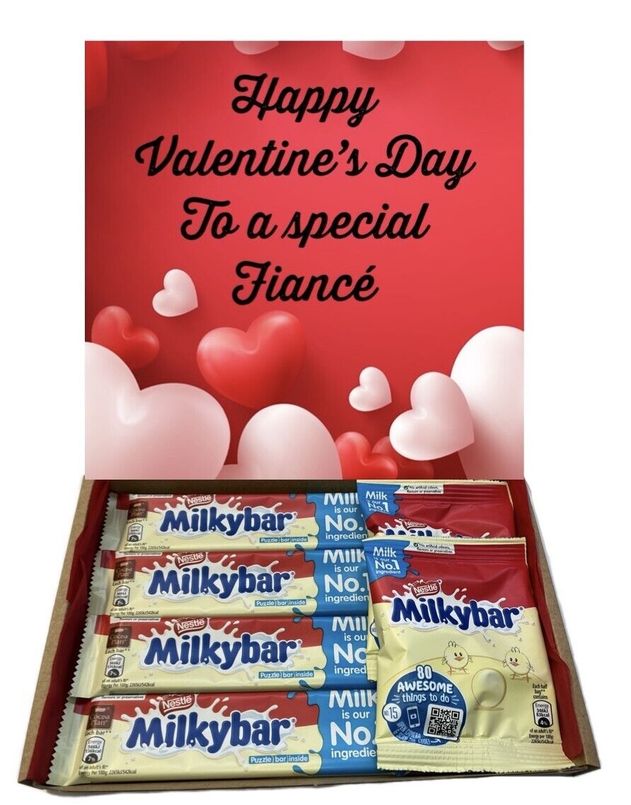 Happy Valentines Day Milkybar Chocolate Hamper Gift Present Fiance Husband Wife