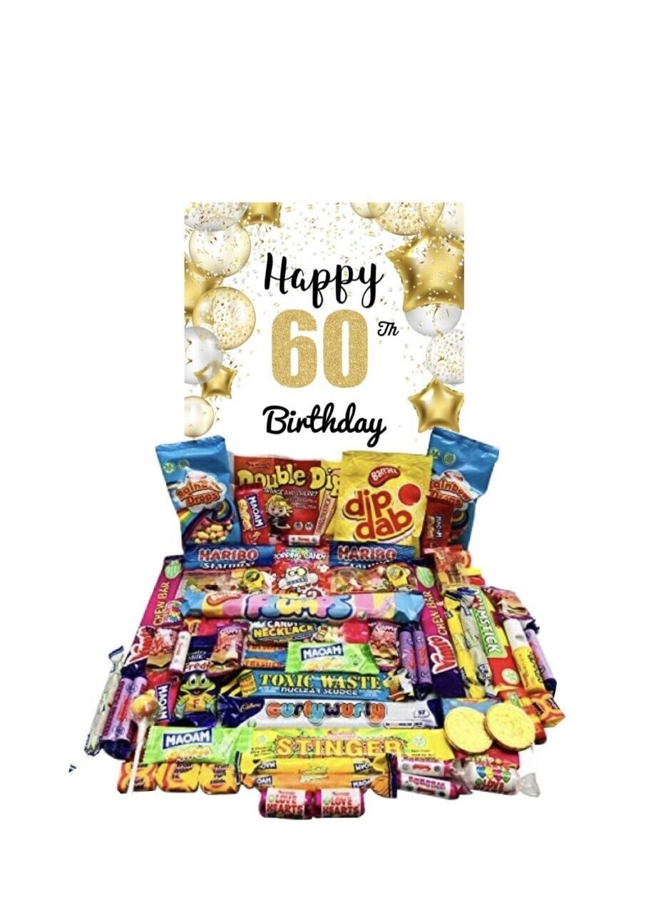 Personalised Happy Birthday Retro Pick N Mix Sweet Box Hamper Gift Present chews