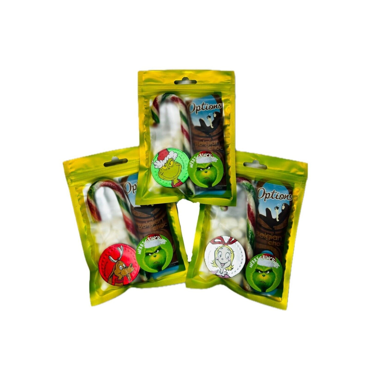 Grinch Christmas Hot Chocolate Stocking Filler Treat Gift Eve Box Pouch