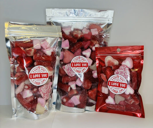 I Love You Mothers  Day Filled Pick N Mix Sweet Treat Pouch Love Heart