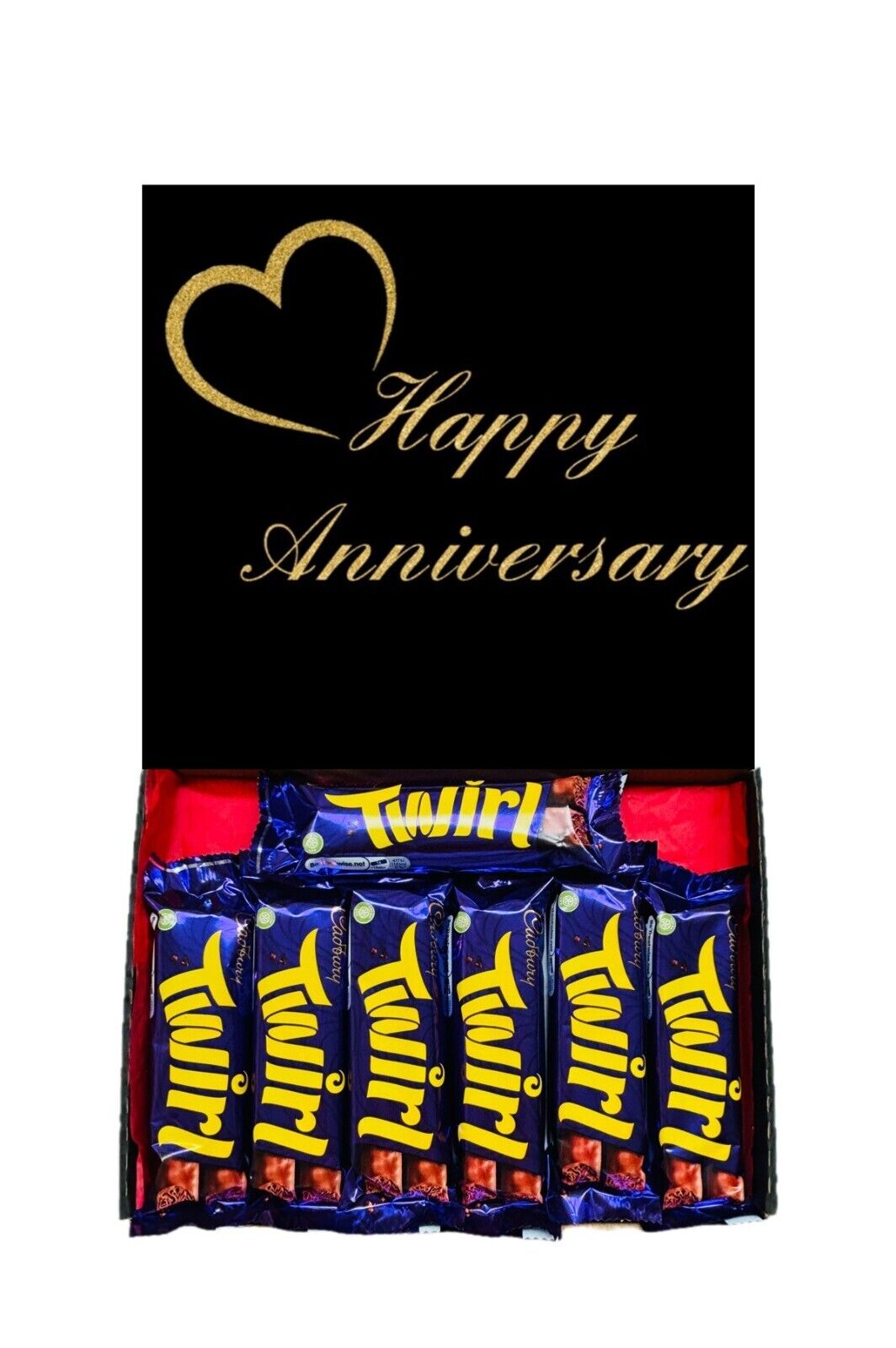 Happy Anniversary Gift Cadbury Chocolate Hamper Wispa Boost Freddo Flake Twirl