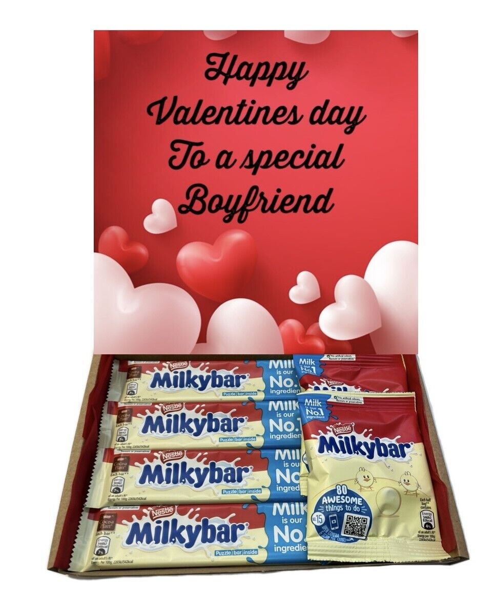 Happy Valentines Day Milkybar Chocolate Hamper Gift Present Fiance Husband Wife