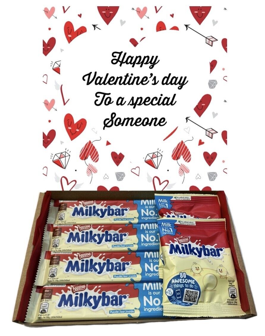 Happy Valentines Day Milkybar Chocolate Hamper Gift Present Special Husband Wife