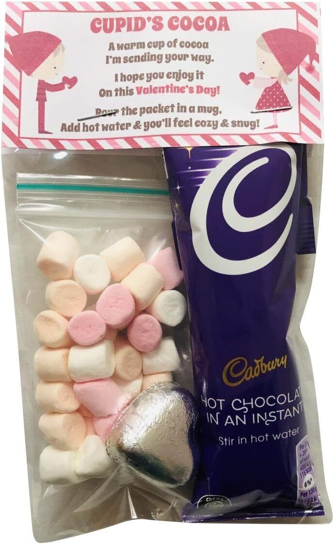 Cupid's Cocoa Valentines Day Hot Chocolate, Marshmallows & Heart Date Night Gift