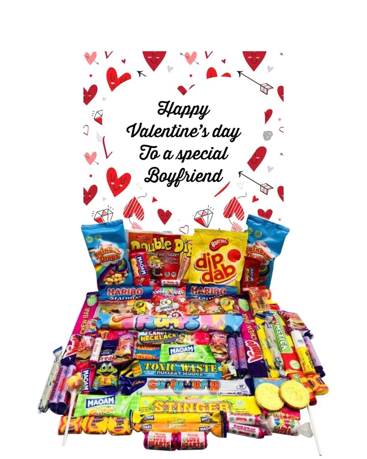 Happy Valentines Day Retro Sweet Candy Hamper Gift Present Special Husband Wife