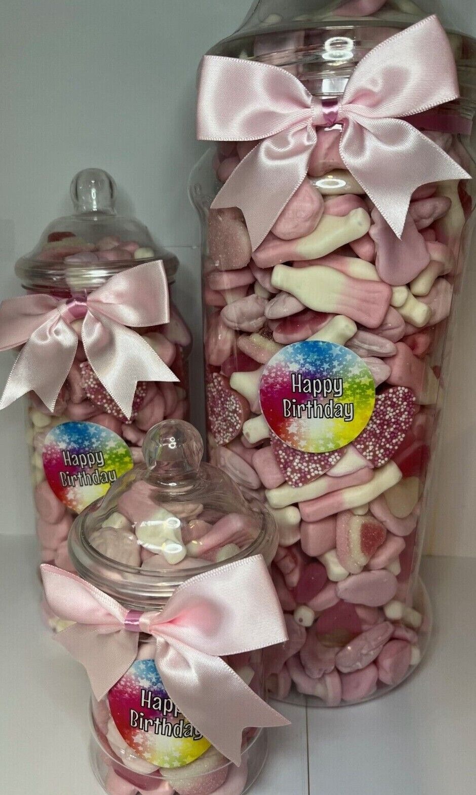 Happy Birthday Filled Pick N Mix Sweet Victorian Jar Gift Personalised Present