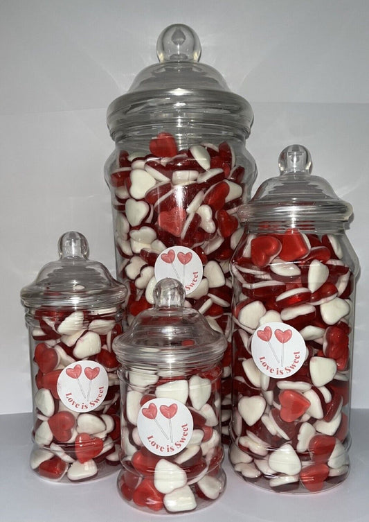 FILLED Pick n Mix Retro Haribo Love Hearts Sweet Candy Cart Buffet Victorian Jar