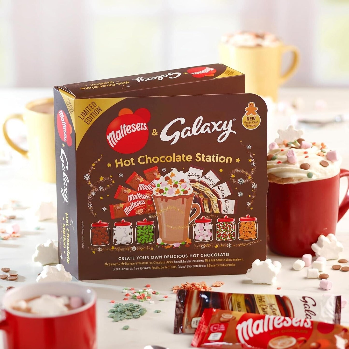 Maltesers & Galaxy Hot Chocolate Marshmallows Station Christmas Gift Set