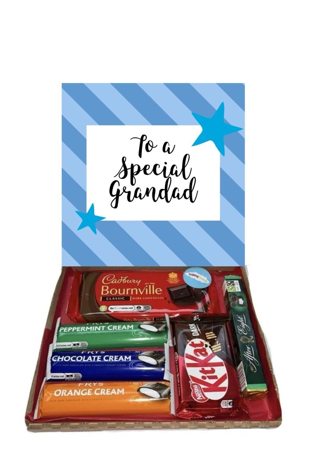 Special Grandad Blue Stars Gift Pick n Mix Sweets Chocolate Hamper Present