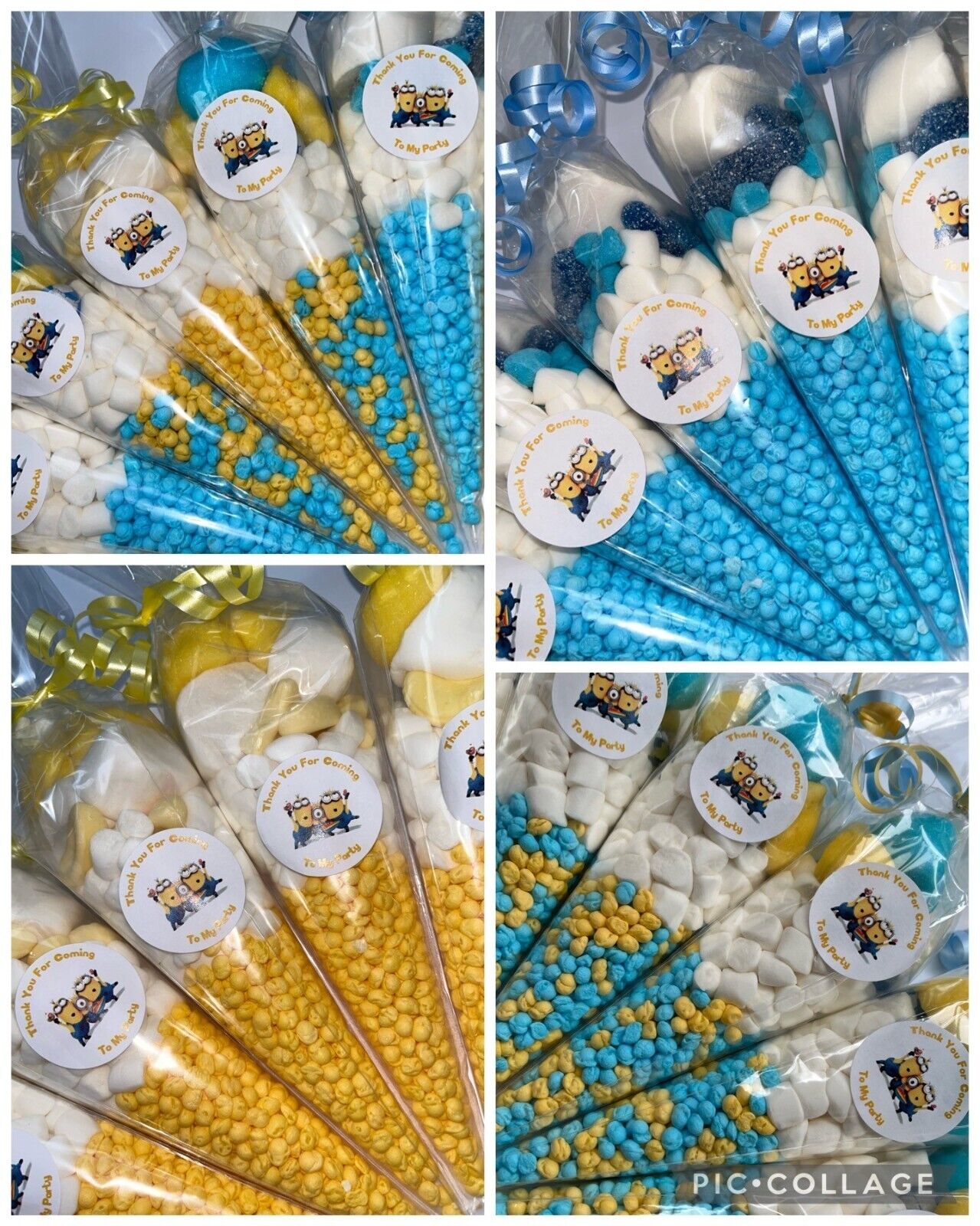 Despicable Me Minions Inspired Themed Birthday Party Kids Sweet Treat Cones Bags Candy Yellow Cone / Small