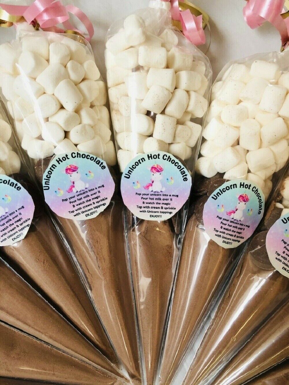 Unicorn Cadburys Hot Chocolate Cones, Buttons & Marshmallows Handmade Cone