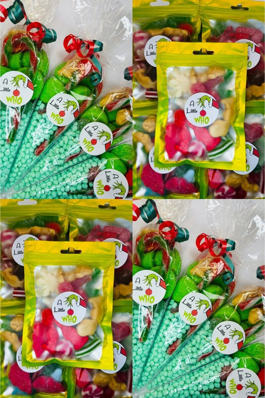 Little Grinch Who Baby Shower Gender Reveal Christmas Sweet Cone Pouch Party Bag