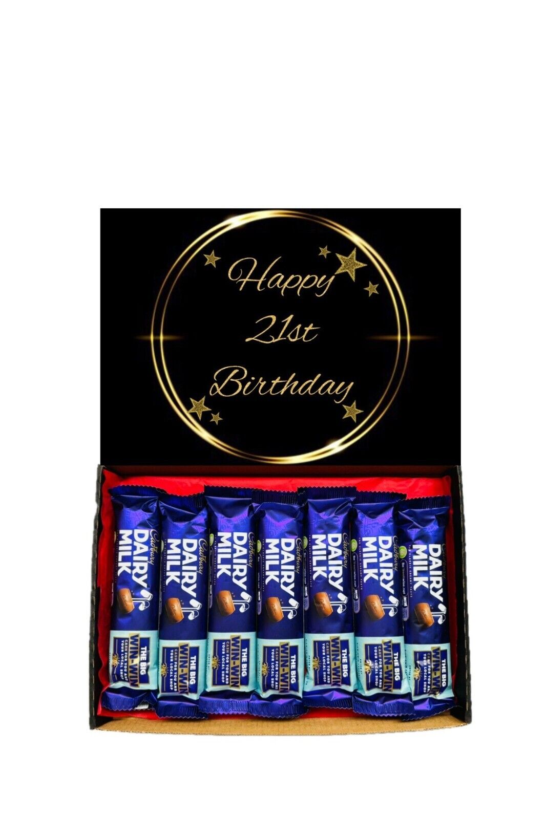 Happy 21st Birthday Gift Cadbury Chocolate Hamper Wispa Boost Freddo Flake Twirl