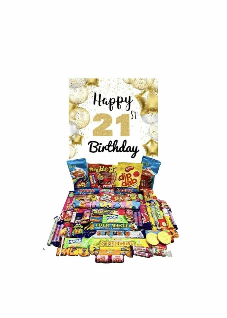 Personalised Happy Birthday Retro Pick N Mix Sweet Box Hamper Gift Present chews