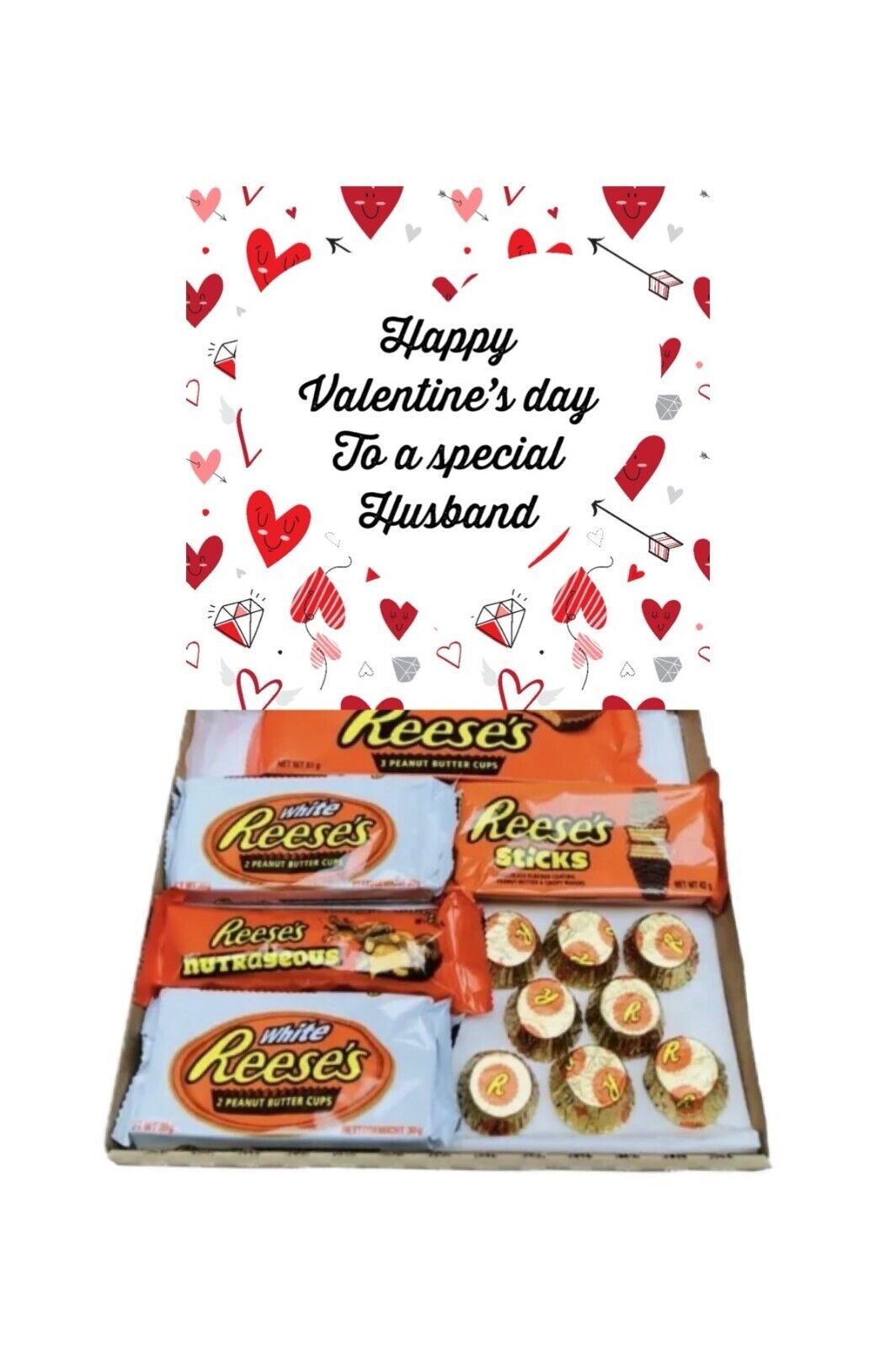 Happy Valentines Day Reese Chocolate Hamper Gift Present Special Husband Wife