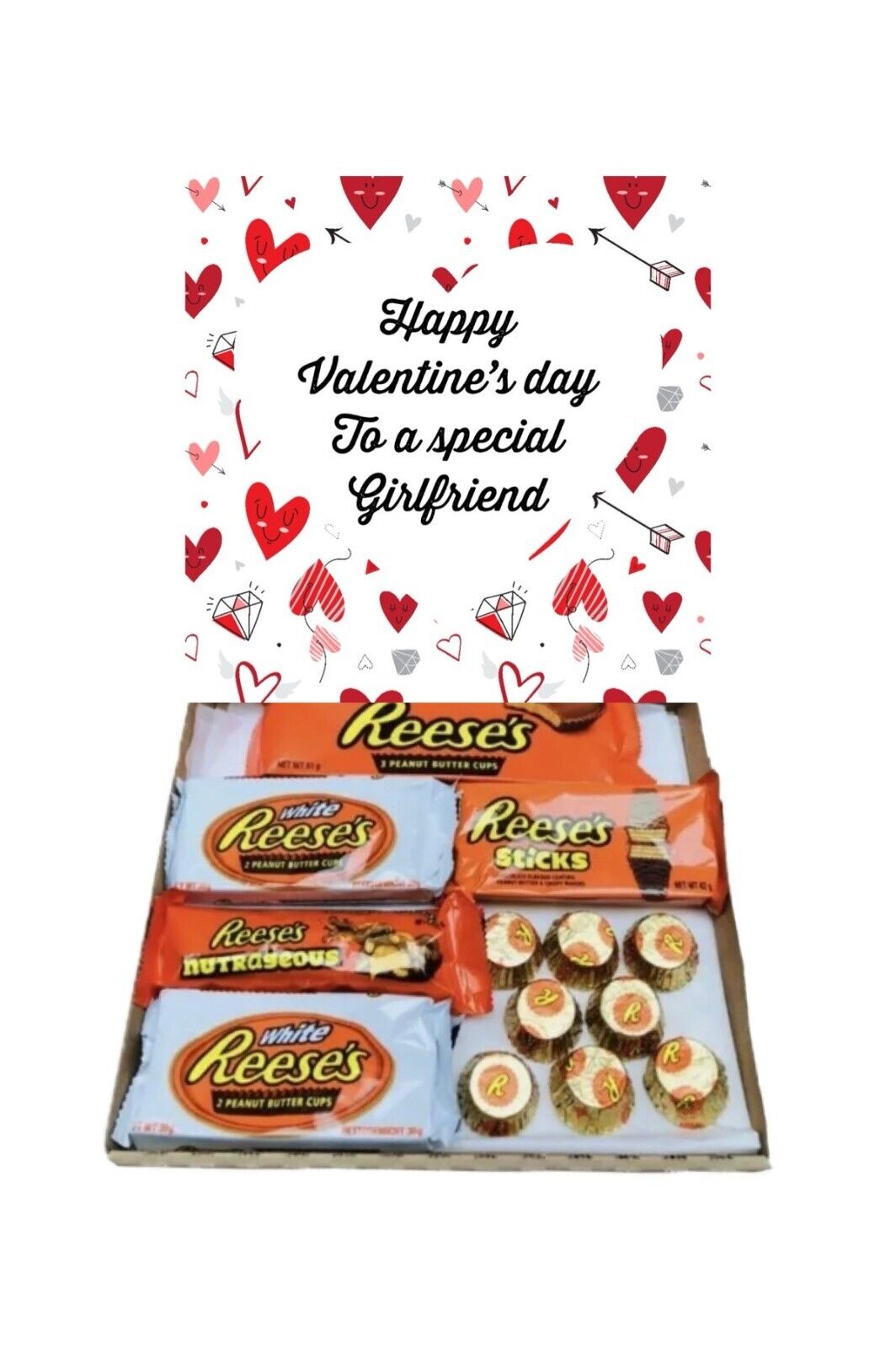 Happy Valentines Day Reese Chocolate Hamper Gift Present Special Husband Wife