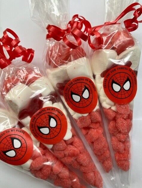 Superhero Super Heroes Inspired Themed Boys Birthday Party Kids Sweet Cones Bags Candy Spider-Man Batman Hulk Superman