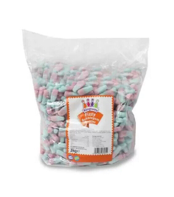 Kingsway Fizzy Bottles Bubblegum Flavour Gummy Sweet Candy Buffet Pick n Mix