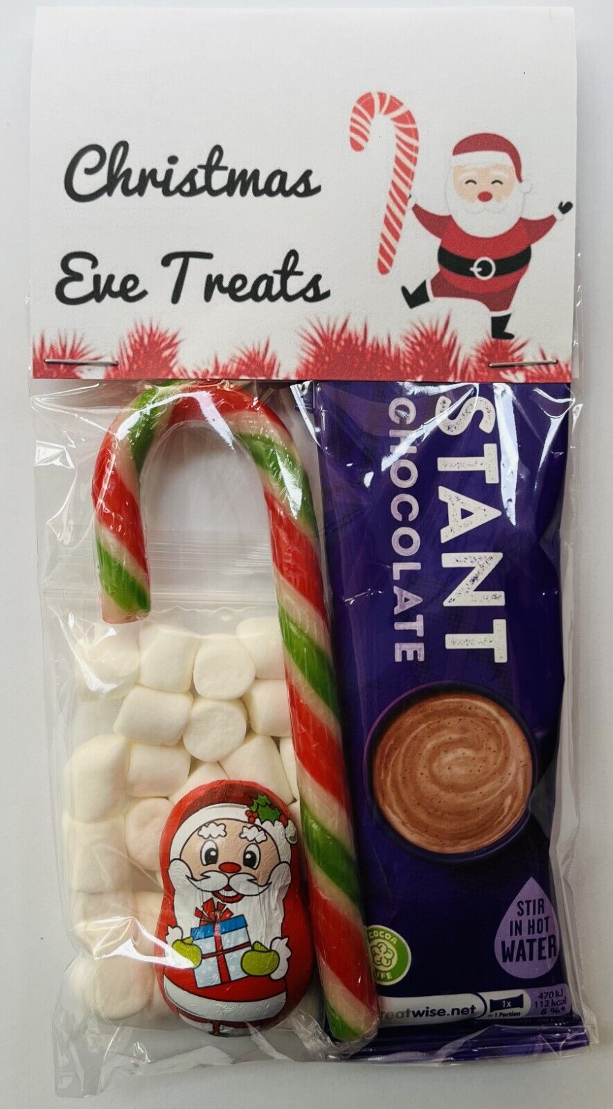 Christmas Eve Treats Fillers Stocking Hot Chocolate Gift Santa Coins Sweets