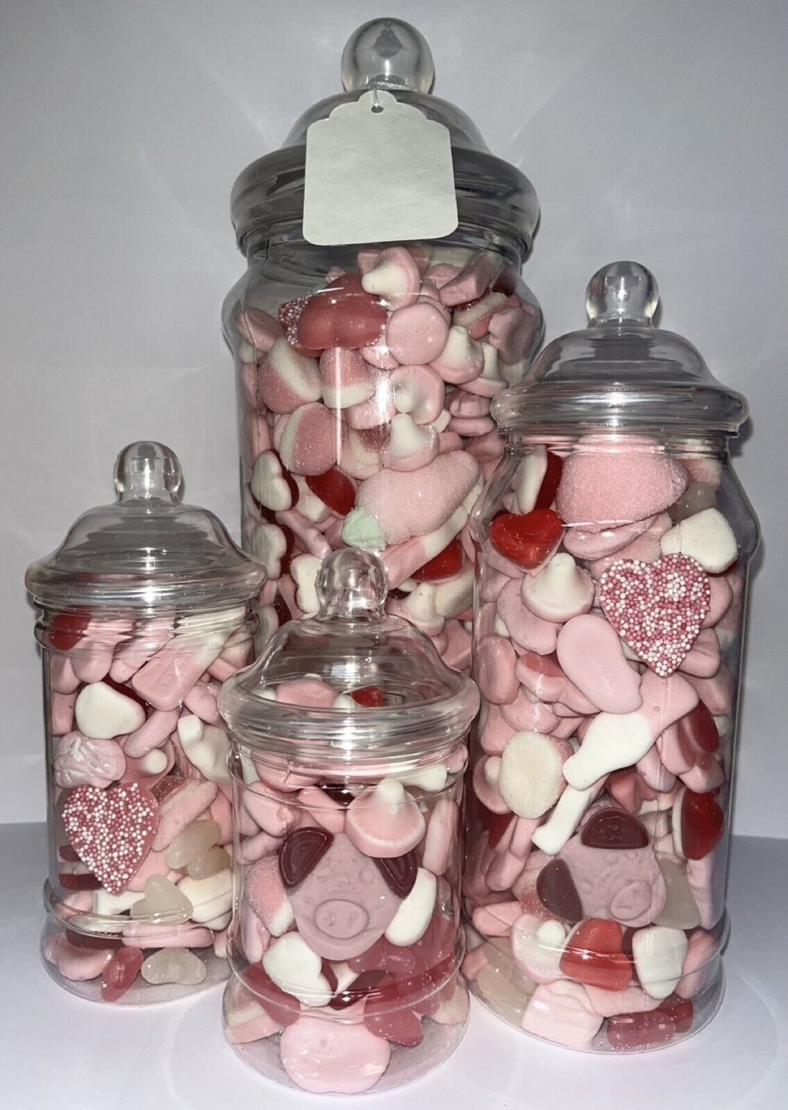 Filled Pink Pick N Mix Sweet Candy Buffet Victorian Jar Gift Personalised