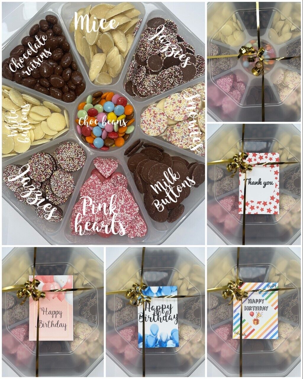 Chocolate Milk White Candy Assortment Platter Gift Present Birthday