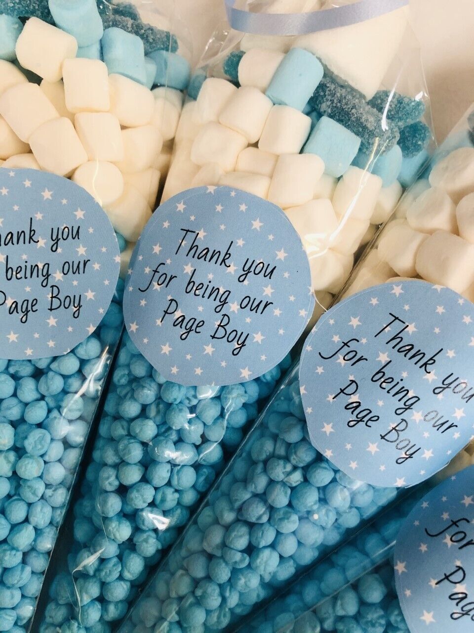 Thank You for Being Our Page Boy Pre Filled Sweet Candy Cones Wedding Gift