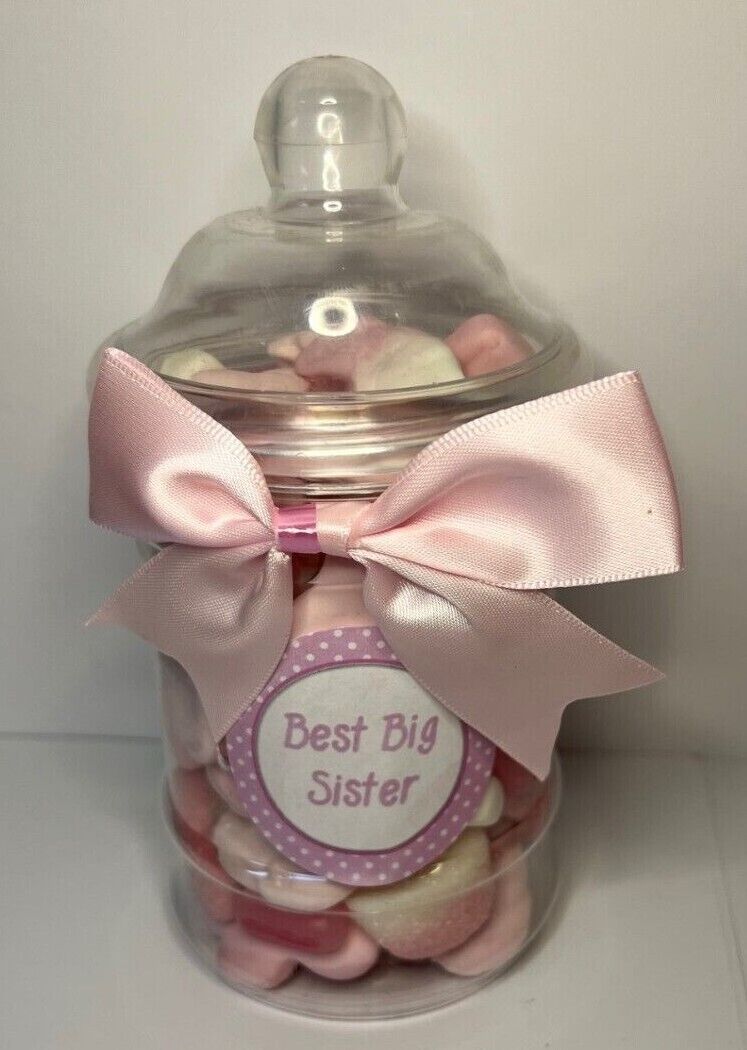 Best Big Sister Filled Pick N Mix Sweet Victorian Jar Gift Personalised Present